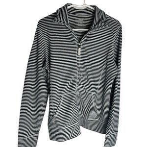 L.L. Bean Navy and gray Striped sweater Size Medium
